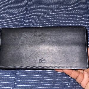 Lacoste Dark Black Leather Card wallet